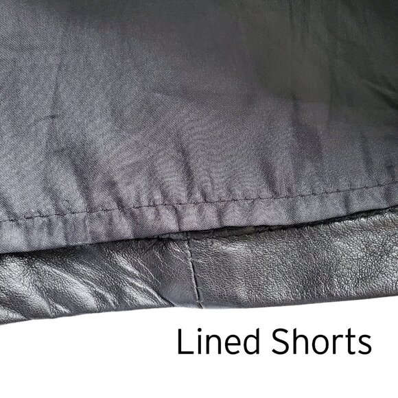 Cuirs Fourrures Genuine Leather Shorts Black Made in France Size 42 - Picture 11 of 16